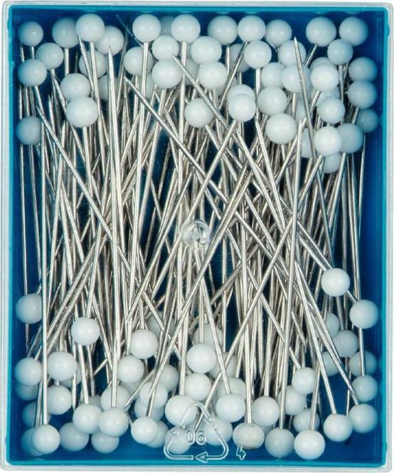 Wholesale Glass-head pins 48x0.80 si-col white 30g
