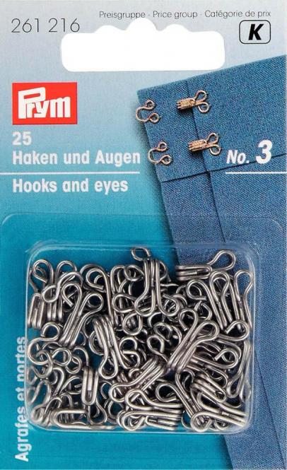 Wholesale Hooks & eyes stainl. steel 3 si-col 25pc
