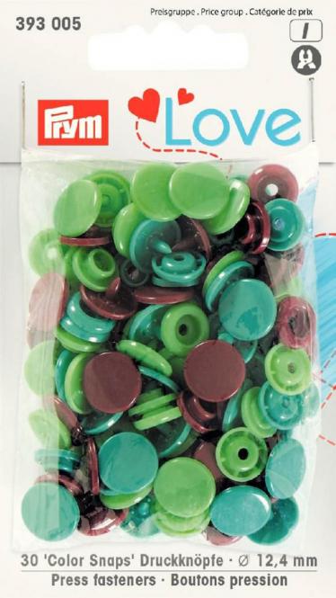 Großhandel Prym Love Druckknopf Color KST 12,4mm grün/hellgrün/braun