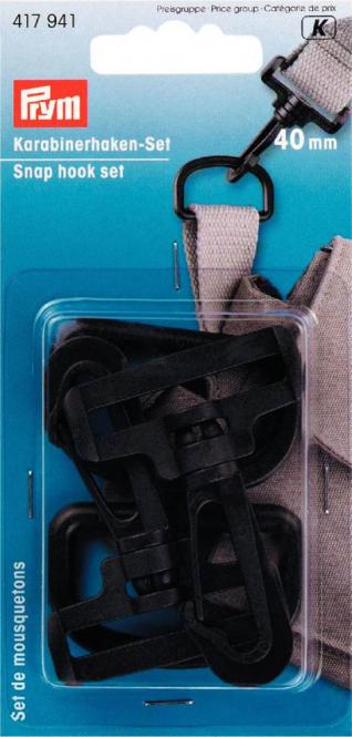 Wholesale Snap hook set plastic 40 mm black