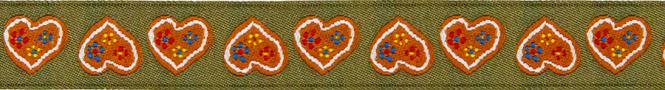 Wholesale Woven Ribbon gingerbread heart