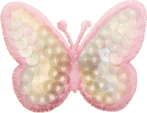 Großhandel Applikation Schmetterling rosa Pailletten