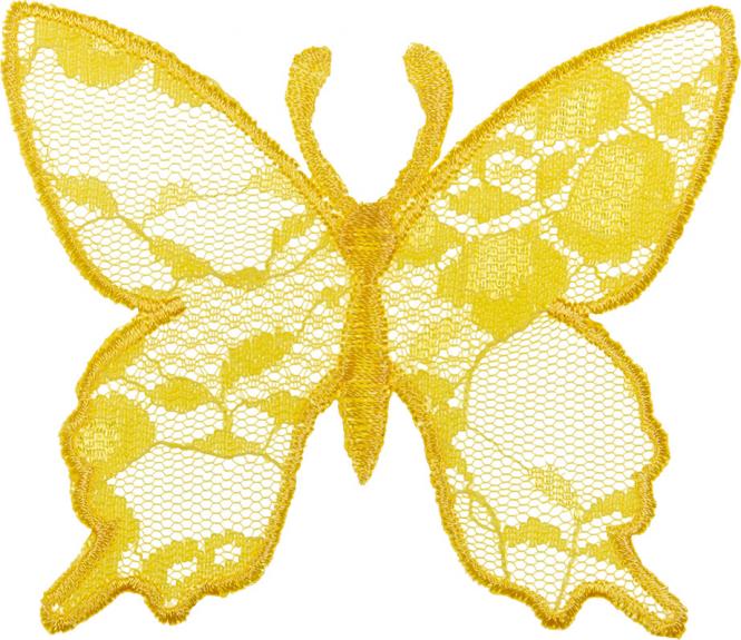 Großhandel Applikation Schmetterling Spitze gelb