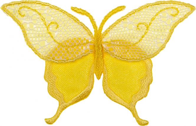 Großhandel Applikation Schmetterling Tüllspitze gelb