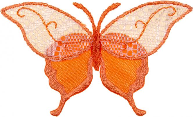 Großhandel Applikation Schmetterling Tüllspitze orange