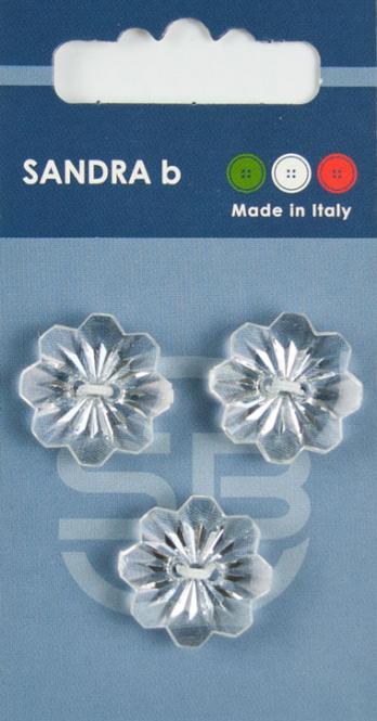Großhandel SB-Knopf 2-Loch 19 mm transparent Blume
