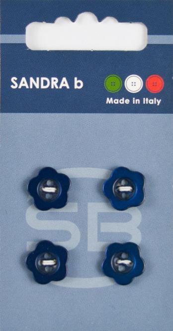 Großhandel SB-Knopf 4-Loch 12,5 mm blau Blume