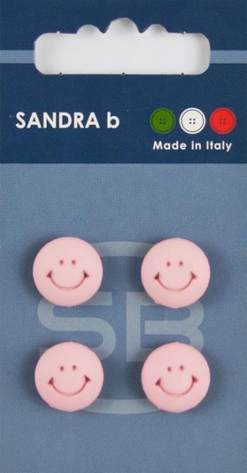 Großhandel SB-Knopf Unternäher 12,5 mm rosa Smiley