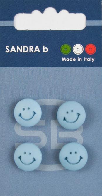 Großhandel SB-Knopf Unternäher 12,5 mm hellblau Smiley