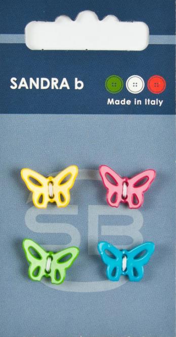 Großhandel SB-Knopf 2-Loch 15 mm bunt Schmetterling