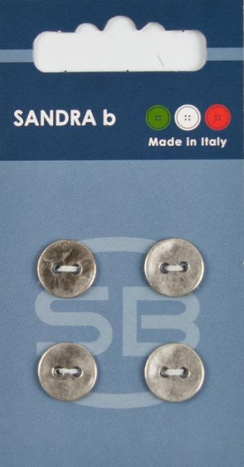 Großhandel SB-Knopf 2-Loch 12,5 mm Silber Metall