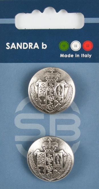 Großhandel SB-Knopf Unternäher 23 mm Silber Metall Wappen