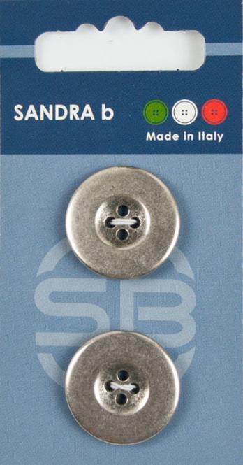 Großhandel SB-Knopf 4-Loch 23 mm Silber Metall