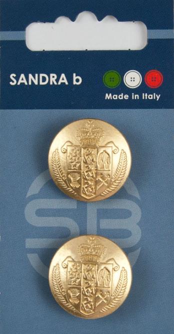 Großhandel SB-Knopf Unternäher 23 mm gold Metall Wappen