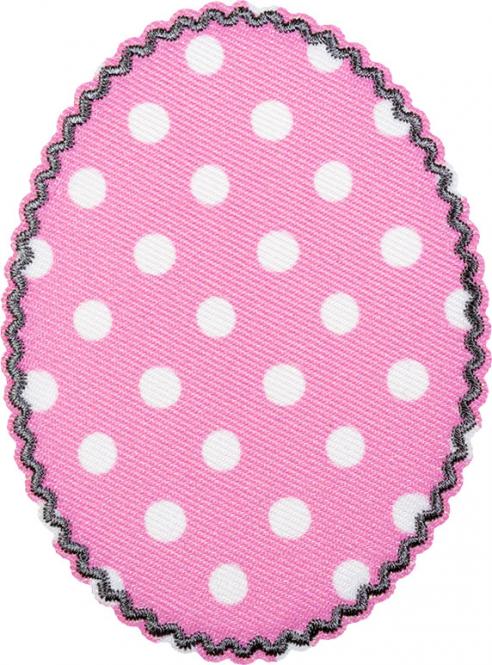 Wholesale Patches 2x1 pink with white dots 