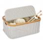 Wholesale Sewing basket canvas & Bamboo foldable grey
